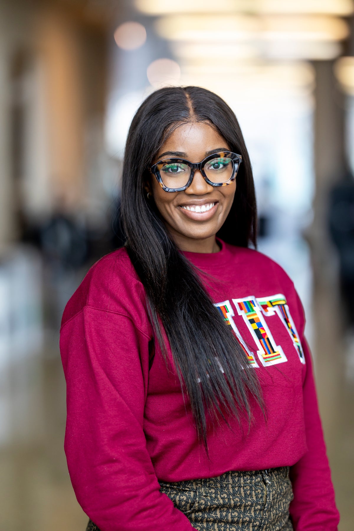 MIT Kente Heritage Crewneck - Black